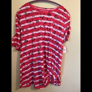 Disney Parks Mickey Minnie tie bottom shirt